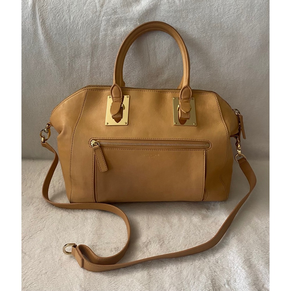 HENRI BENDEL New York Tan Leather Shoulder Bag Crossbody Handbag Purse